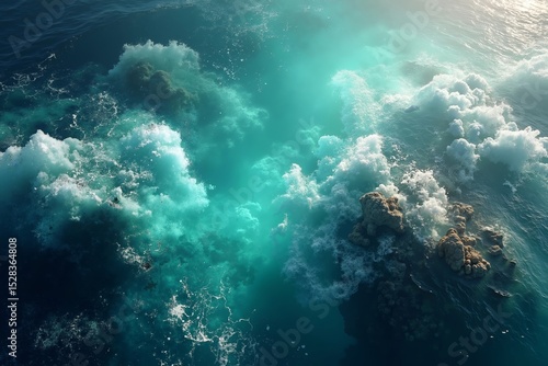 Wallpaper Mural A view of the ocean from above of the water Torontodigital.ca