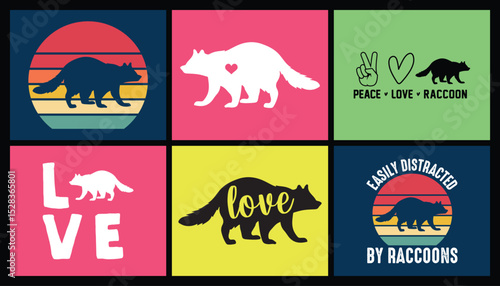 raccoon lover t shirt design bundle