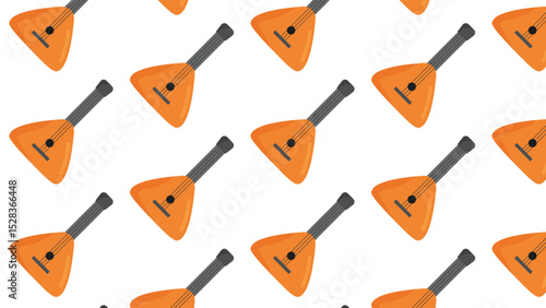 Russian Folk Music: Repeating Balalaika Pattern Background Design