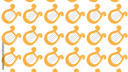 Repeating Lyre Instrument Pattern Background Design