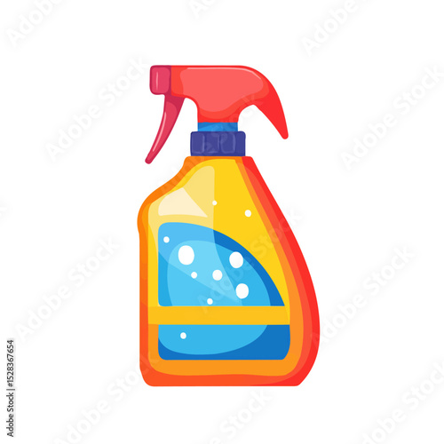 Bathroom Cleaner vector 2D flat illustration, isolated on a white background.