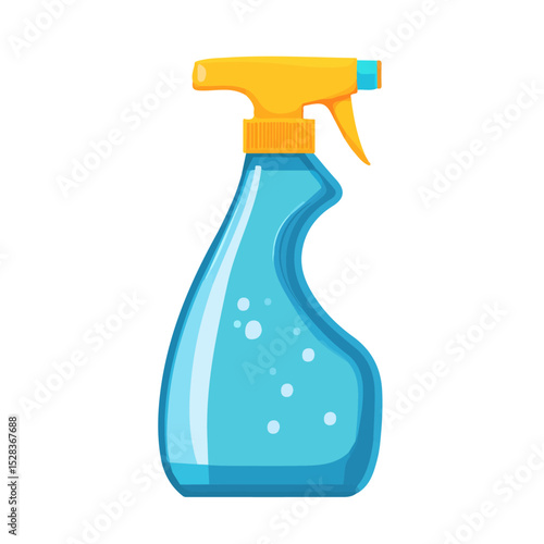 Bathroom Cleaner vector 2D flat illustration, isolated on a white background.