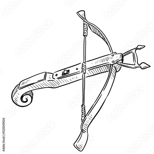 crossbow handdrawn illustration⁠
