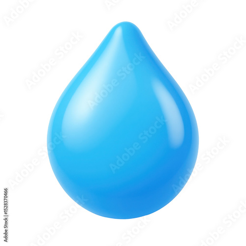 3d icon Cartoon 3d water drop icon with transparent background, promoting water conservation and environmental awareness
