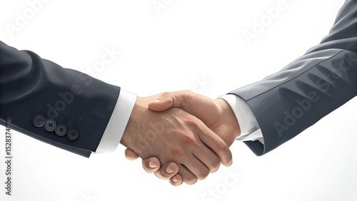 Business Partnership Handshake on White Background – Professional Collaboration Concept
