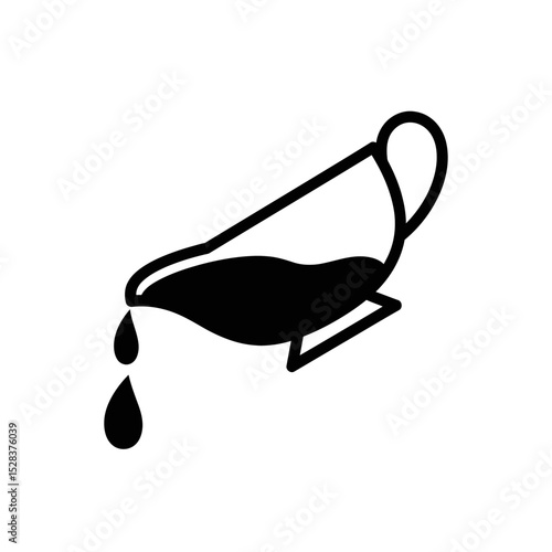Thanksgiving gravy boat pouring sauce icon