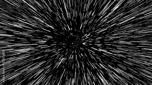 Neon Space-Time Warp with Glowing Stars – Abstract Concept.

