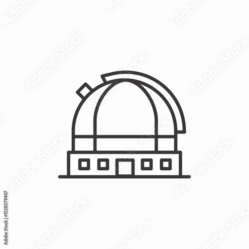 astronomical observatory building icon sign vector