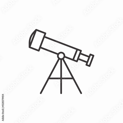 astronomical telescope tripod icon sign vector