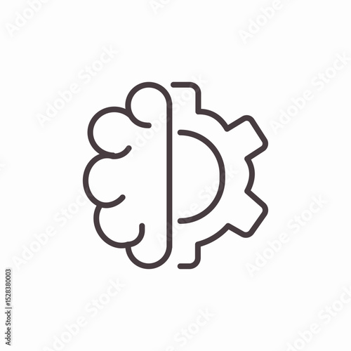 brain gear mechanism icon sign vector