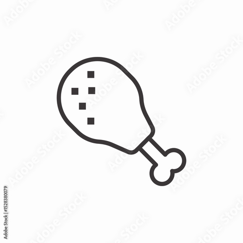 chicken leg drumstick icon sign vector