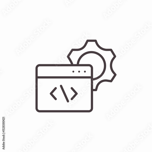 code settings browser icon sign vector