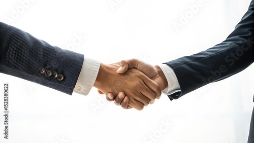 Business Partnership Handshake on White Background – Professional Collaboration Concept
