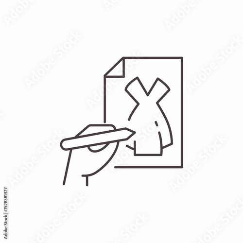 hand drawing dress icon sign vector
