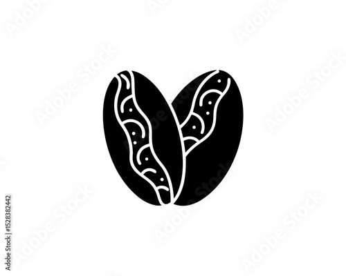 creative details Outline silhouette Coffee Bean icon vector