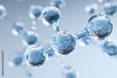 Wallpaper Mural Transparent molecules forming a complex structure on a light blue background Torontodigital.ca