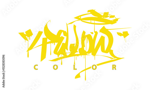 YELLOW COLOR graffiti tag style design