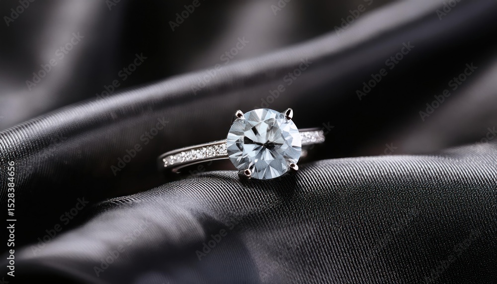 Diamond Rings Displayed on Black Cloth - High-End Jewelry Showcase Diamond Rings Displayed on Black Cloth - High-End Jewelry Showcase