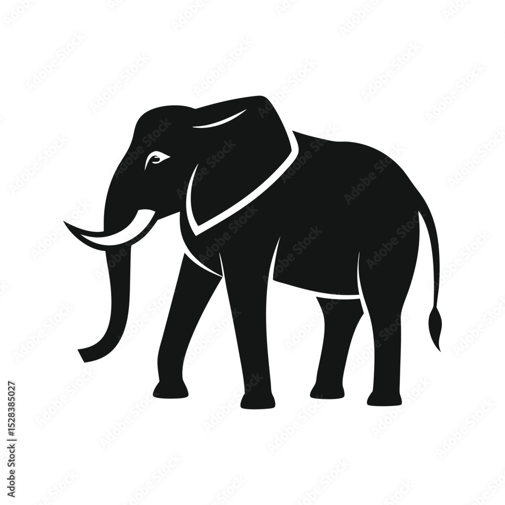 Obraz premium elephant silhouette on white background