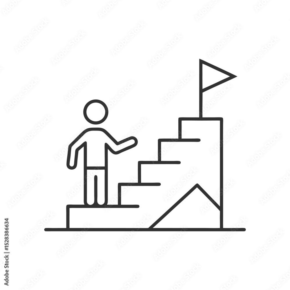 Line Art of Human Climbing Steps on White Background
Line Art of Human Climbing Steps on White Background