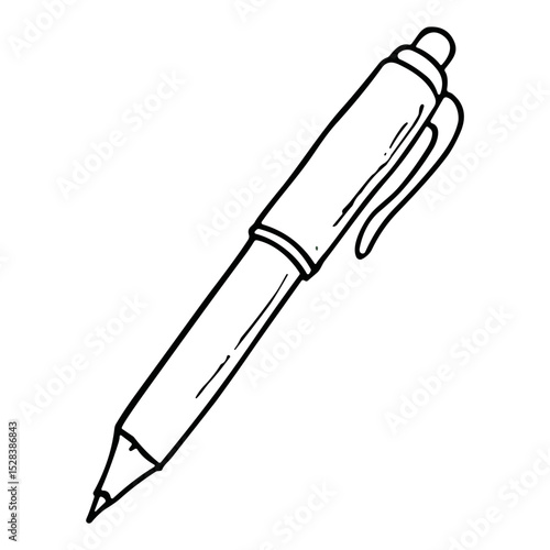 Hand-drawn vector doodle of a ballpoint pen