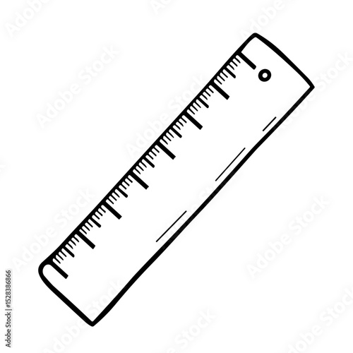 Hand-drawn vector doodle of a ruler