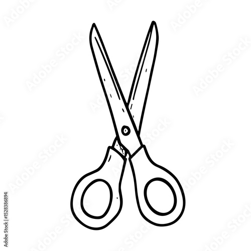 Hand-drawn sketch vector doodle icon of a pair of scissors for crafting and design
