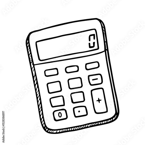 Hand-drawn sketch vector doodle icon of a calculator for math and calculations