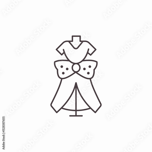 mannequin bow dress icon sign vector