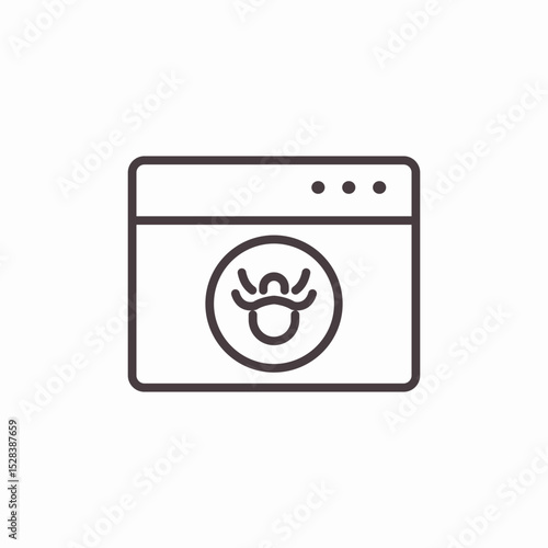 malware detection browser icon sign vector