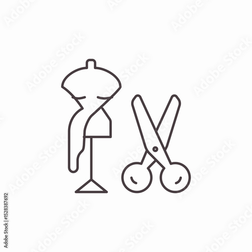 mannequin dressmaking scissors icon sign vector