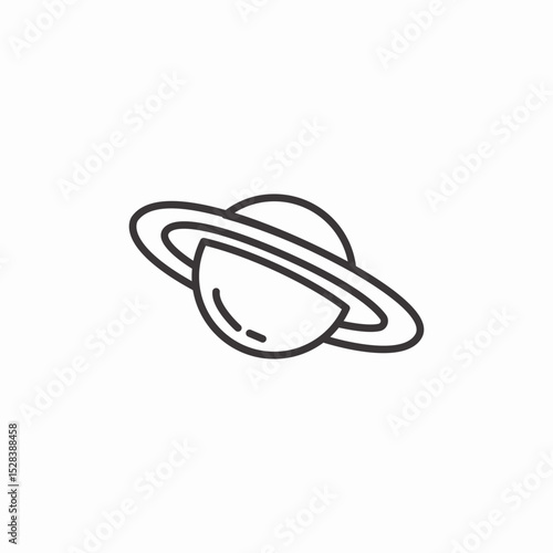planet saturn rings icon sign vector