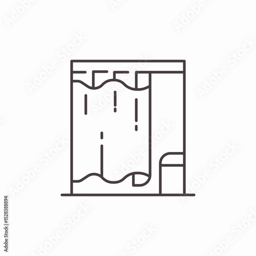 shower curtain rod icon sign vector