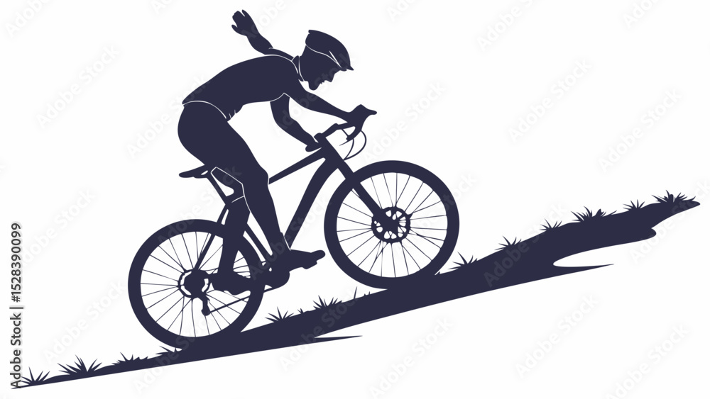 Obraz premium silhouette of a man riding a bike