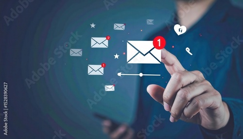 Digital Notification of New Emails with User Interaction and Chaos Control