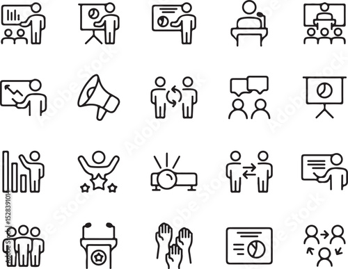 presentation, public speaking, speaker, business, meeting, conference, seminar, training, talk, discussion, graph, chart, diagram, projector, audience, megaphone, announcement, feedback, teamwork, com