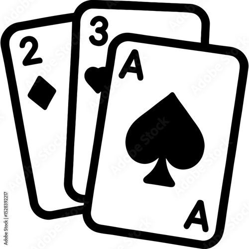 Minimalist playing cards outline icon