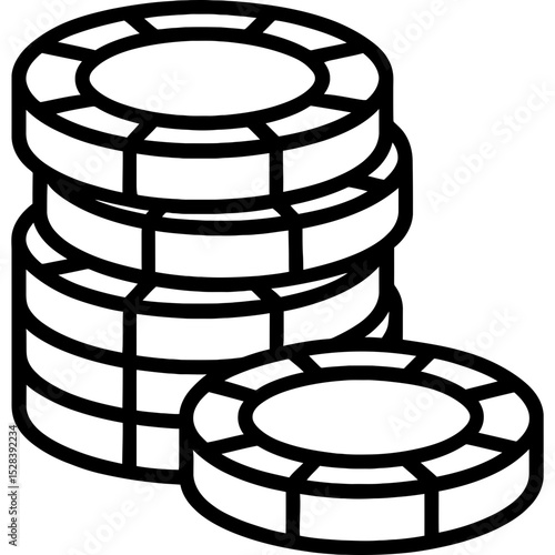 Minimalist poker chips icon design