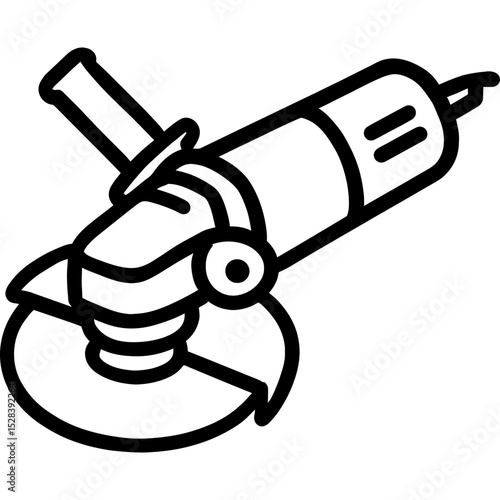 Vector icon of mechanical angle grinder
