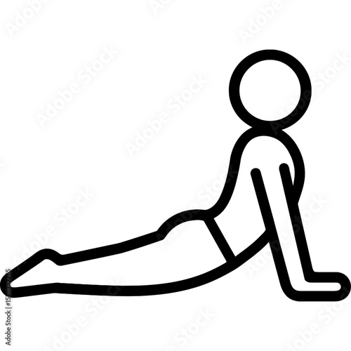 Vector icon of person in yoga cobra pose