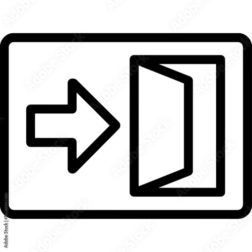 Vector icon featuring exit symbol with arrow and door