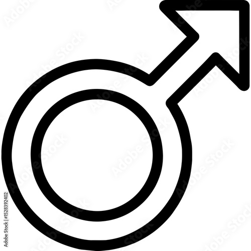 Minimal outline icon of male symbol