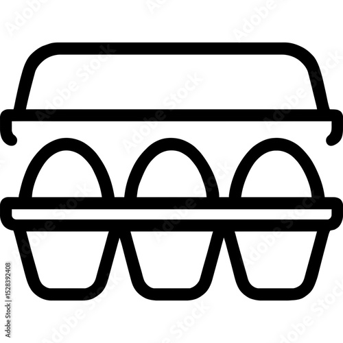 Minimalist egg carton outline icon