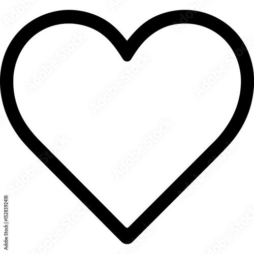 Minimalist heart icon with bold lines