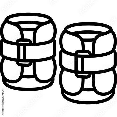 Minimalist icon of adjustable ankle weights