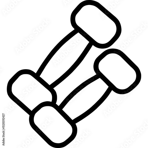 Bold outline icon of Pilates hand weights