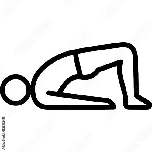 Minimalist icon of person in bridge yoga pose