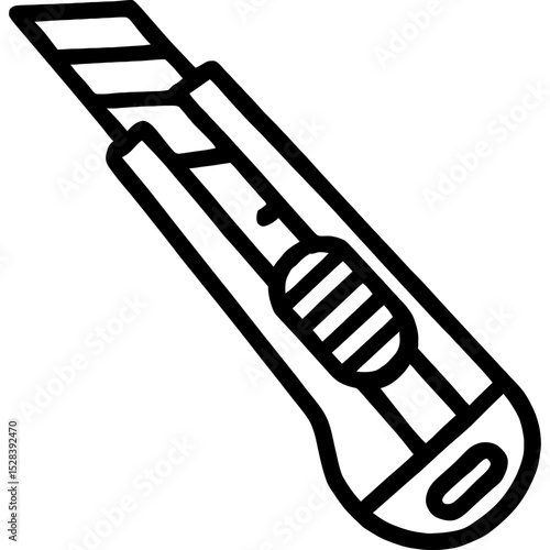 Outline icon of utility knife in minimal vector style