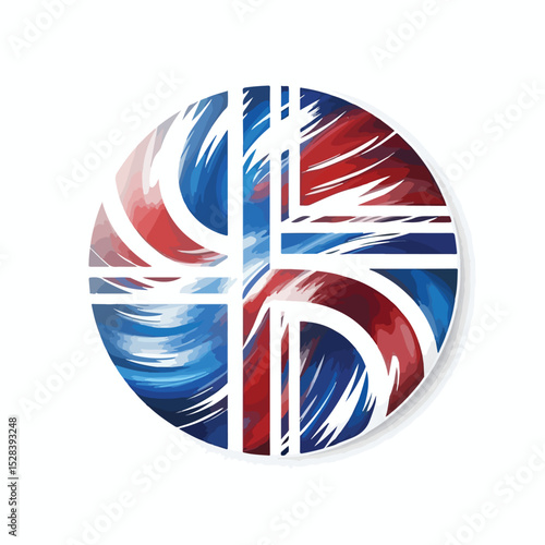 Iceland Flag Emblem Vector Illustration: Symbol of National Identity and Patriotism