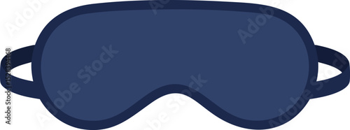 Sleep mask for restful night and relaxation with dark blue color and simple design vector illustration 